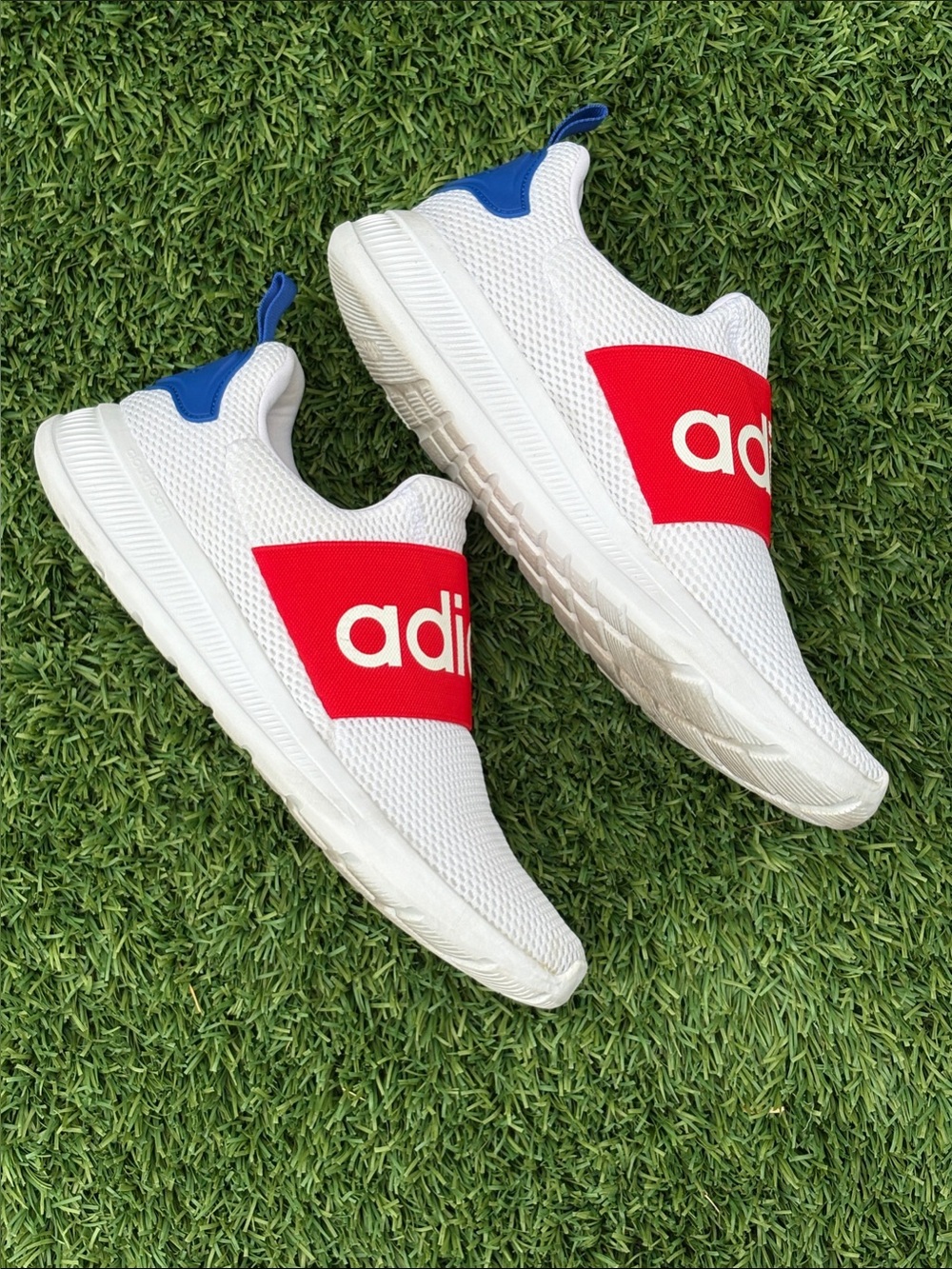 Adidas Lite Racer Adapt Men’s Slip-On Sneakers | Size 11 | White Red Blue - Picture 4 of 7